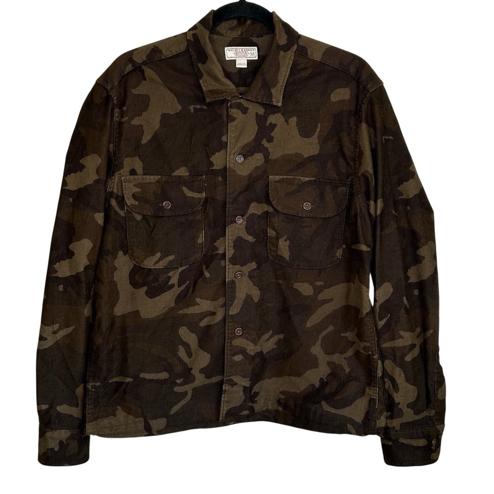 Wallace & Barnes Camo Corduroy Shirt Shacket Medium Button Up Long Sleeve Jacket
